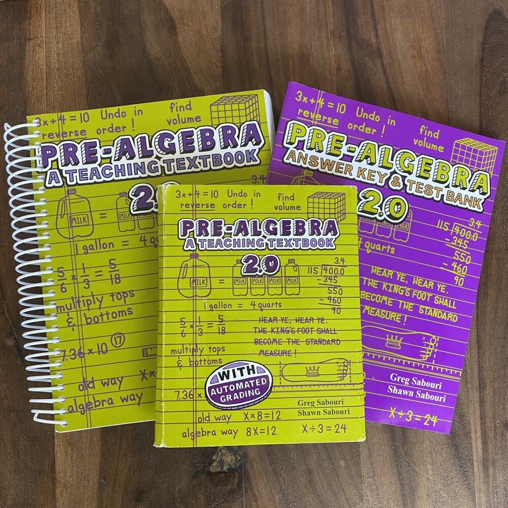 Pre-Algebra: A Teaching Textbook 2.0 Answer Key CD Set Automated Grading Sabouri